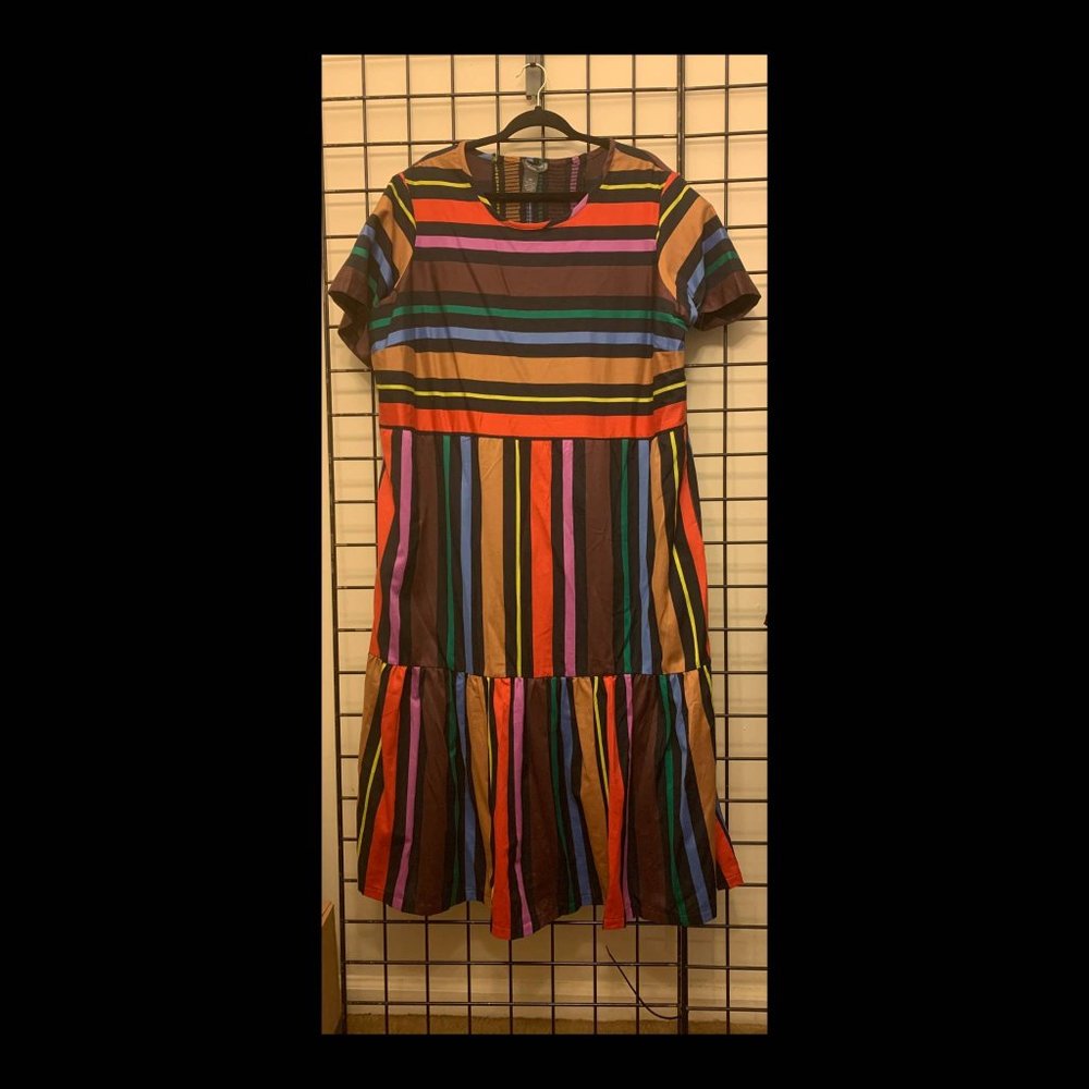 Multi color strip dress